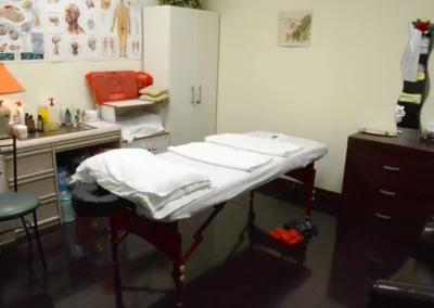 Private massage therapy treatment room at Clinical Wellness in Scarborough